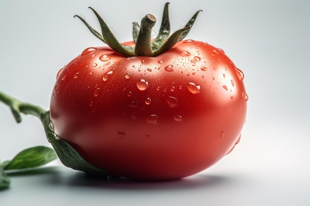 tomate fraîche avec des gouttelettes d'eau