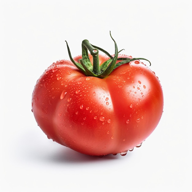 Photo tomate isolé sur fond blanc tomate dans un style réaliste illustration générative ai