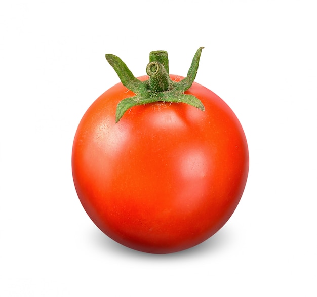 Tomate isolé sur un tracé de détourage blanc