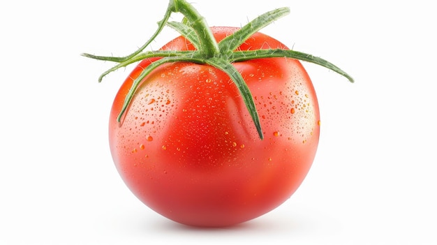 Une tomate isolée sur un fond blanc avec un chemin de coupe profondeur de champ