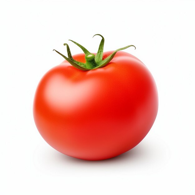Tomate isolée sur fond blanc Parcours de coupe Profondeur de champ complète