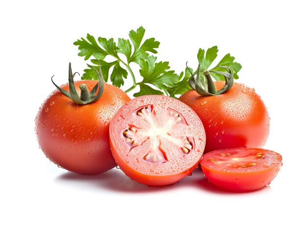 Tomate isolée sur fond blanc