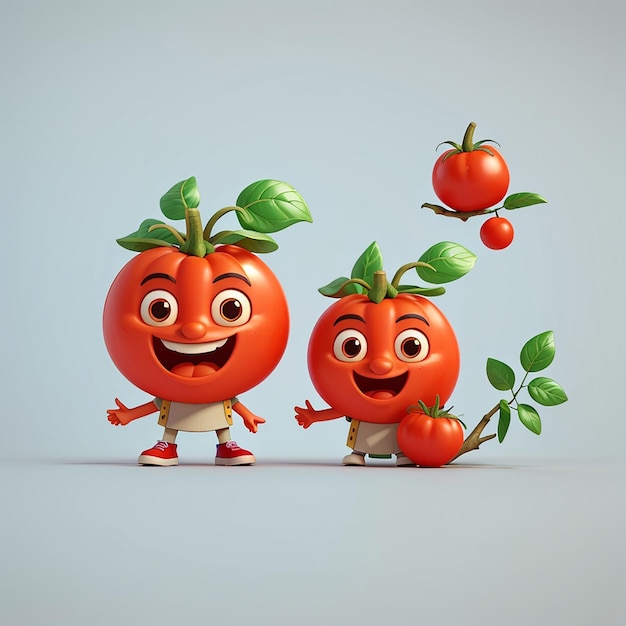 Tomate, légume, dessin animé, icône vectorielle, illustration, nourriture, icône de la nature, concept, vecteur premium isolé