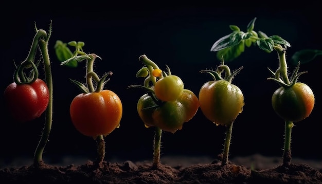 Tomate maison juteuse fraîche de la ferme générée par l'IA