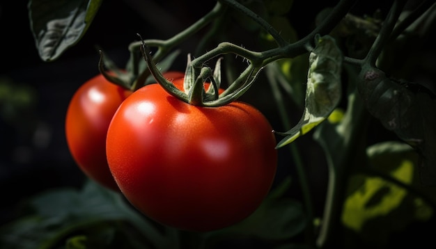 Tomate mûre fraîche du potager générée par l'IA