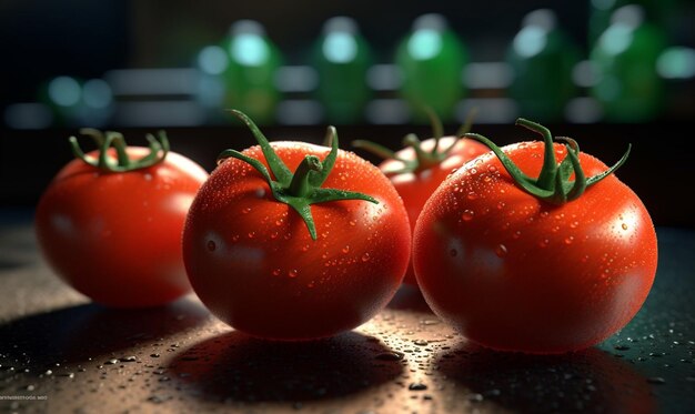 Tomate végétarienne biologique Récolte végétalienne de légumes Aliments sains Illustration de photo générée numériquement