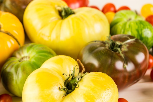 Tomates anciennes biologiques de la ferme d'arrière-cour.
