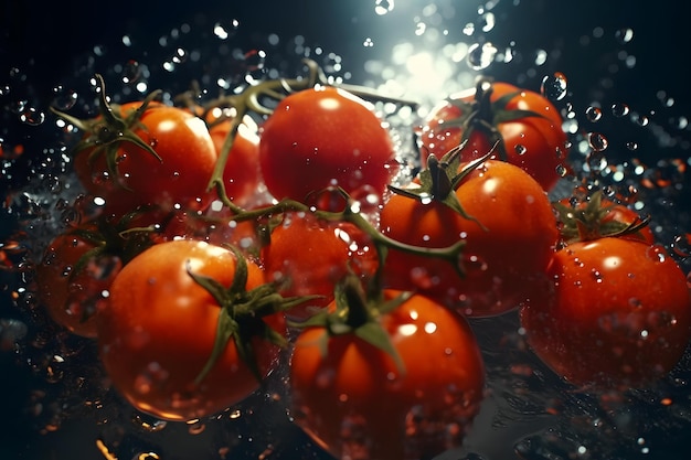 tomates à la cerise dans l'eau IA générative