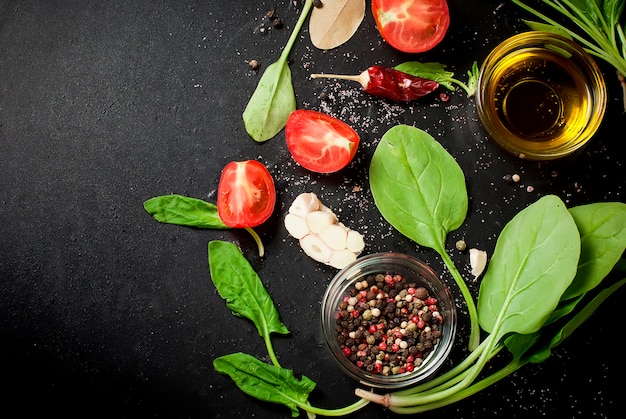 Tomates cerises sur une branche, concombre, persil