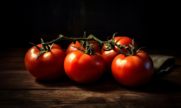 Les tomates cerises sont une délicieuse touche de douceur dans les salades sur fond noir ai générative