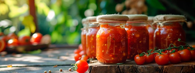 Tomates en conserve dans un pot Concentration sélective