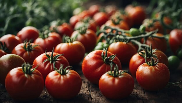 Tomates fraîches cueillies dans la brousse générées par l'IA