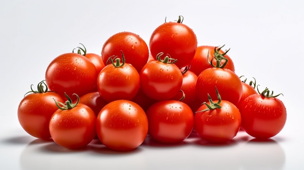 tomates fraîches sur fond blanc