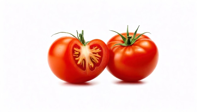 Tomates fraîches sur fond blanc