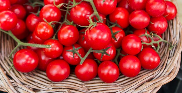 Tomates fraîches sur le marché