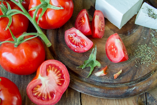 Tomates et fromage blanc grec