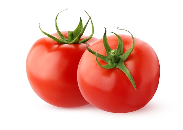 Tomates isolées sur une surface blanche