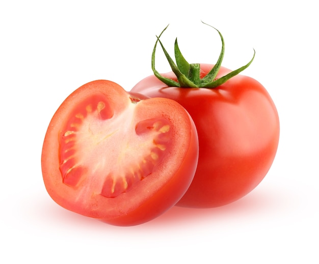 Tomates isolées sur une surface blanche