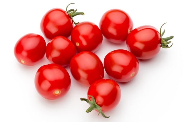 Tomates italiennes isolés sur fond blanc. Vue de dessus