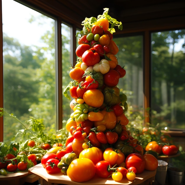 Les tomates mûres rouges, les légumes biologiques fraîchement récoltés pour une cuisine saine.