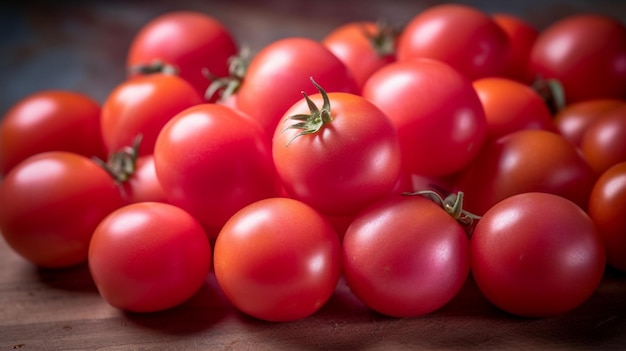 tomates roses vue de haut en bas