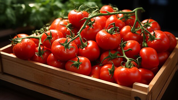 Tomates rouges en boîte sur blanc