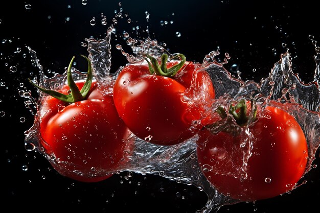 Tomates rouges éclaboussées