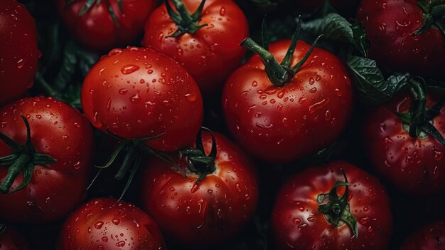 tomates rouges de fond Groupe de tomates