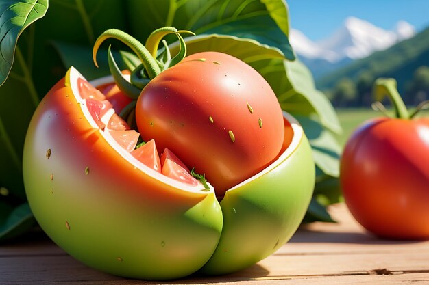 Les tomates rouges mûres sont des fruits et légumes délicieux que les gens aiment manger.