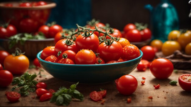 tomates sur une table Tapisserie de tomates Libérez la splendeur créative avec l'imagerie IA