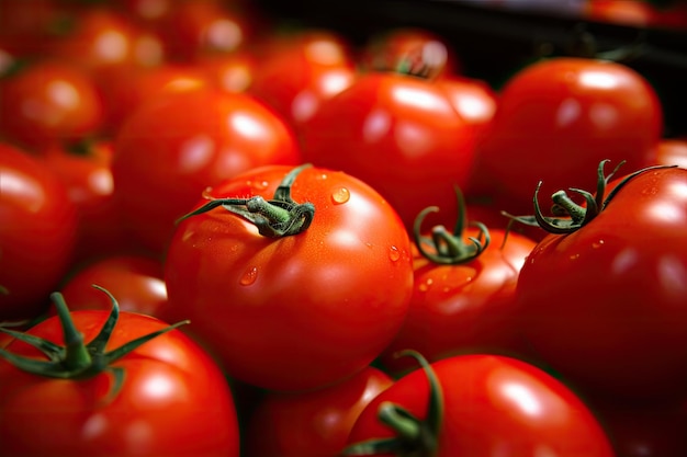 Tomates Tomates rouges biologiques sur le marché Ai génératif