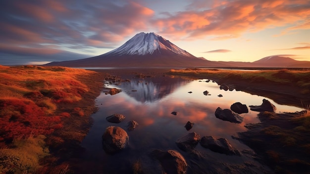 La tombée de la nuit voit le puits de magma généré par l'IA