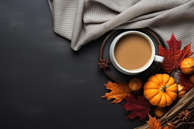 Tomber dans la productivité Un lieu de travail d'automne confortable à la maison