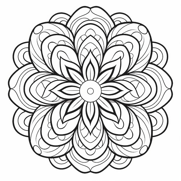 Des tons sombres Mandala à colorier avec des détails ornementaux