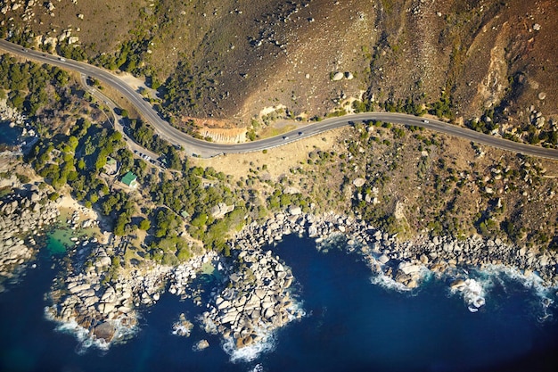 Topographie aérienne Prise de vue aérienne d'un littoral