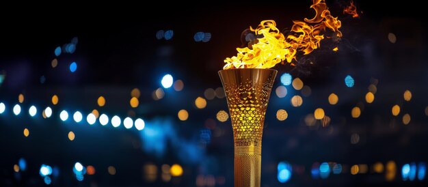 Photo la torche des jeux olympiques avec la flamme