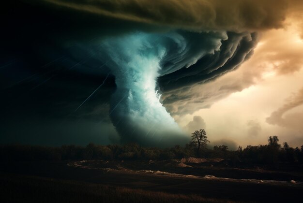 Une tornade géante menace la région dans le style de la sensibilisation environnementale