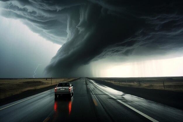 Photo tornades dans différentes conditions météorologiques pluie grêle etc.