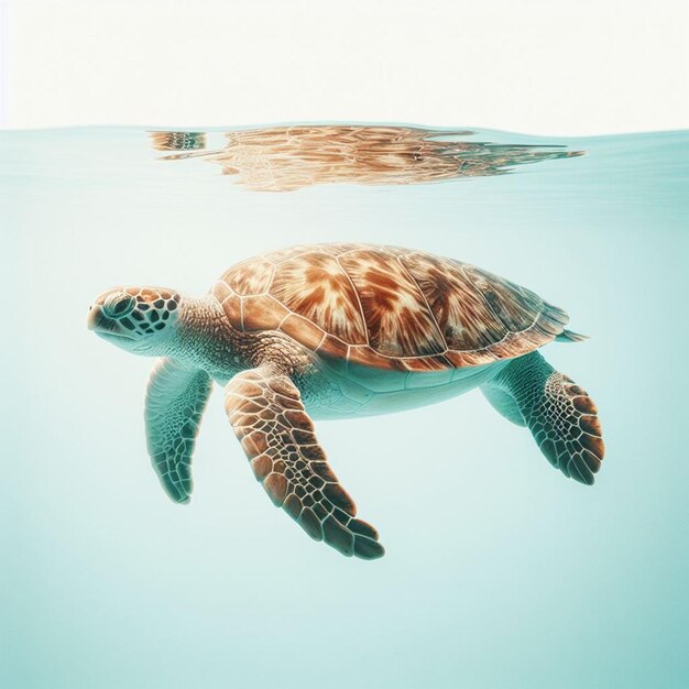 une tortue dans la mer