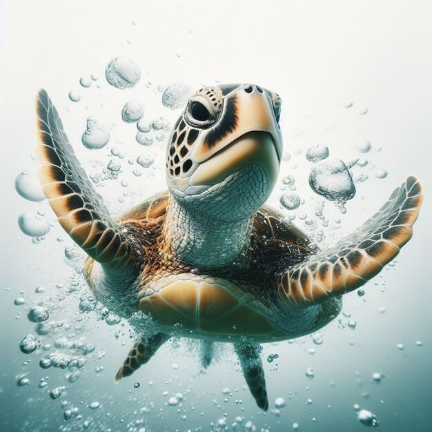 une tortue dans la mer