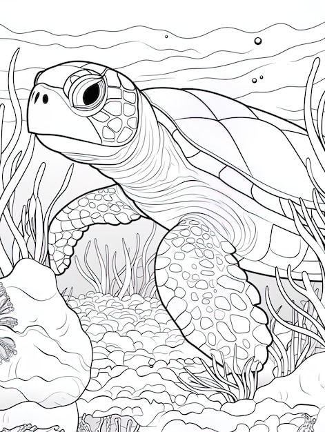 une tortue est montrée dans une illustration d'une tortue.