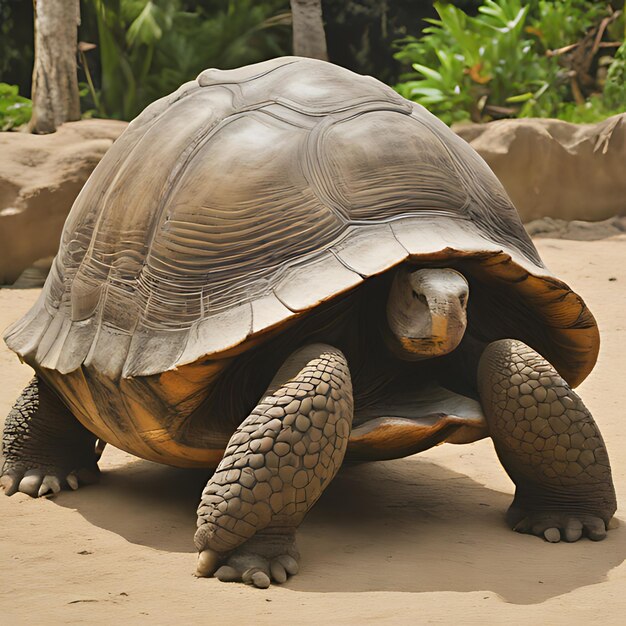 Photo une tortue avec une grande coquille sur le dos