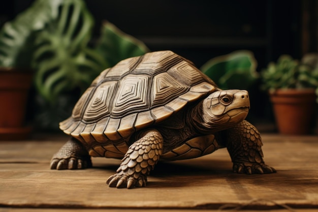 La tortue lente est un animal de la forêt.