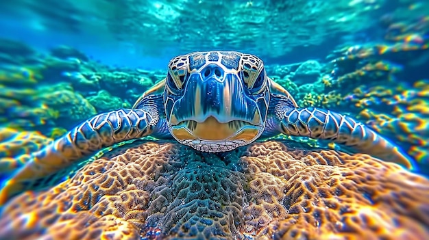 Photo tortue marine papier peint hd 8k image photographique en stock