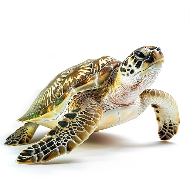 Photo une tortue de mer sur fond blanc id de travail 15dc3b96ee1d4594a7b3b5bf2c170b80