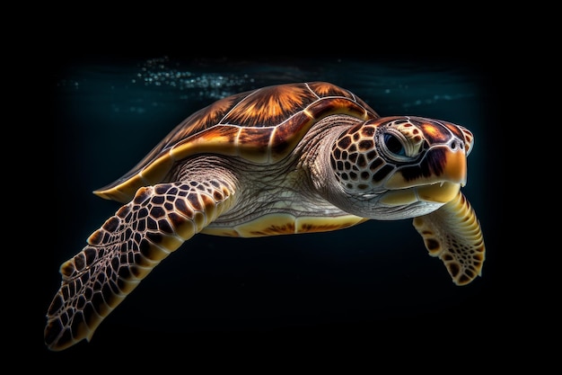 Tortue mignonne sous-marine Générer Ai