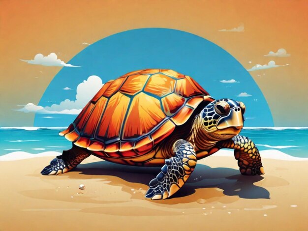 Photo tortue sur la plage