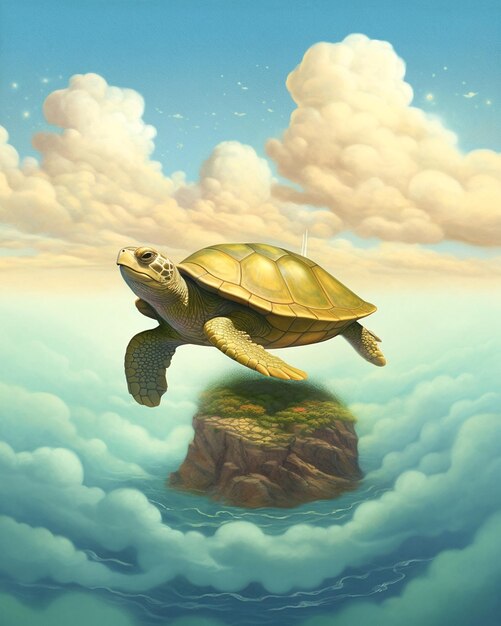 Photo une tortue