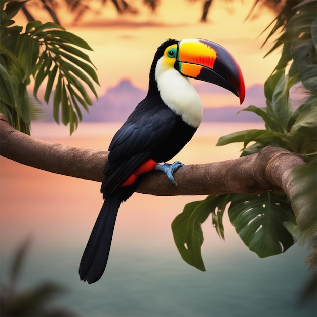 toucan à bec arc-en-ciel