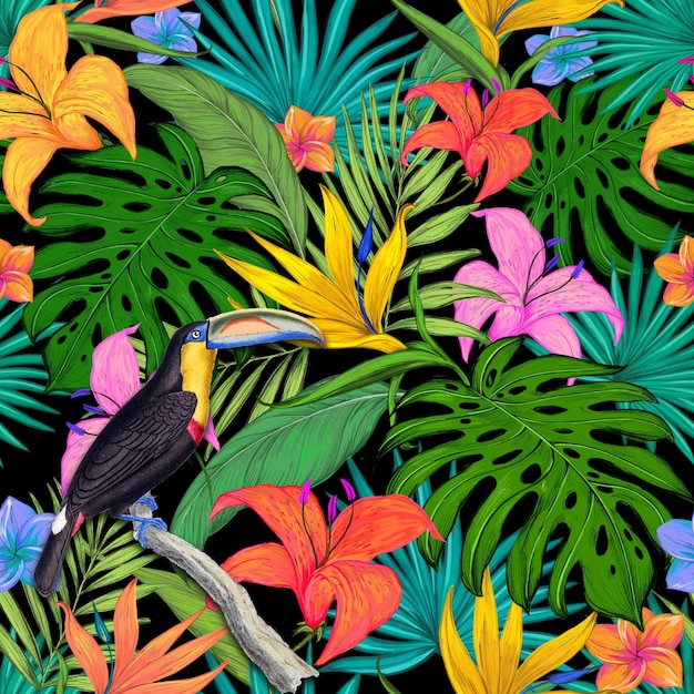 Le Toucan dans le paradis tropical